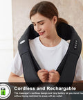 Cotsoco Cordless Shiatsu Neck And Shoulder Massager With Heat,Portable Massagers For Neck And Back,3D Deep Tissue Kneading Back Massager For Muscle Pain Relief,Perfect Gifts For Men And Woman