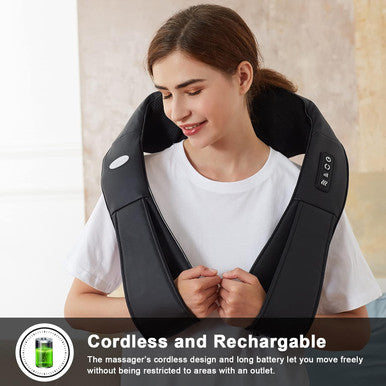 Cotsoco Cordless Shiatsu Neck And Shoulder Massager With Heat,Portable Massagers For Neck And Back,3D Deep Tissue Kneading Back Massager For Muscle Pain Relief,Perfect Gifts For Men And Woman
