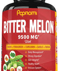 Papnami 9500Mg Organic Bitter Melon Extract Capsules - 60 Pills 2 Month - Combined Neem Fenugreek Curcumin Garlic & Papaya