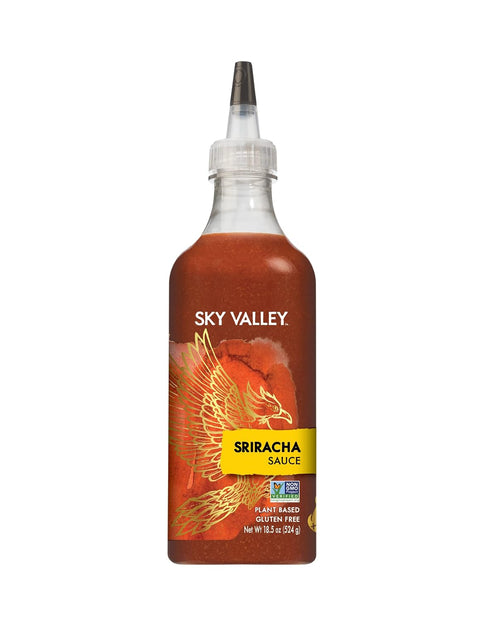 Sky Valley Sriracha Sauce - Hot Sauce, Made with Red Jalapeno Peppers, Gluten Free, Vegan, Non-GMO, Less Than 2g of Sugar per Serving, 5 Calories per Serving - Sriracha Hot Sauce, 14 Oz