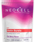 NeoCell Biotin Bursts, Supports Healthy Hair & Nails, Acai Berry Flavor, 30 Chews (Package May Vary)