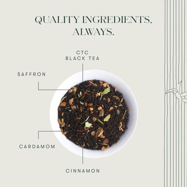 Luxmi Estates Saffron Chai | 100 gm | Signature India collection | Assam CTC Tea | Black tea collection | Saffron chai Organic Strong tea | Antioxidants | Assam Valley tea | Kashmiri Saffron Cinnamon Natural Cardamom Extract