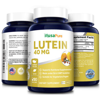 NusaPure Lutein 40mg 180 Veggie Capsules (Non-GMO & )