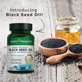 High Potency Black Seed Oil Double Strength Cold Pressed 3 Thymoquinone 500 mg Black Cumin Seed Oil Omega 6 9 Essential Fatty Acids Easy to Swallow Just One Per Day 30 Mini Softgels