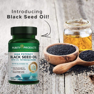 High Potency Black Seed Oil Double Strength Cold Pressed 3 Thymoquinone 500 mg Black Cumin Seed Oil Omega 6 9 Essential Fatty Acids Easy to Swallow Just One Per Day 30 Mini Softgels