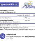 NutriFlair Liposomal Glutathione Setria 700mg - Pure Reduced, Stable, Active Form L Glutathione reductase (GSH), Enhanced Absorption - Non GMO Antioxidant, Detox, Cardiovascular, Brain, Immune Health