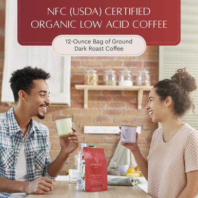 Lifeboost Dark Roast Ground Coffee Non GMO Low Acid Single Origin USDA Organic Dark Roast Coffee Third Party Tested For Mycotoxins and Pesticides 12 Ounces