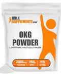 BulkSupplements L-Ornithine Alpha-Ketoglutarate Powder (OKG Powder) - Amino , Nitric Oxide Supplement - - 2000mg , 125 Servings (250 Grams - 8.8 oz)