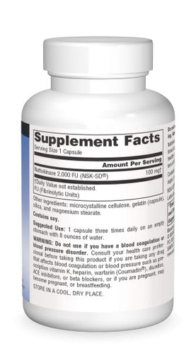 Source s Nattokinase 100mg, Systemic Enzyme for Healthy Circulation - 60 Capsules
