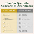 Global Healing Center Quercetin 250 mg Supplement to Support Immune System, Includes QuerceFIT Without Bromelain & Zinc (60 Capsules)