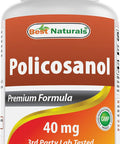 Best Naturals Policosanol 40mg 120 Tablets - Promotes Healthy Cardiovascular Function