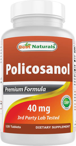 Best Naturals Policosanol 40mg 120 Tablets - Promotes Healthy Cardiovascular Function