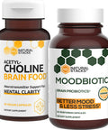 Natural Stacks Acetylcholine (60ct) and MoodBiotic Probiotics (30ct) for Clearing Brain Fog, Improve Mental Drive & Mood, Gut Health - Lab Tested, Gluten-Free, Highly Bioavailable, Paleo-Friendly