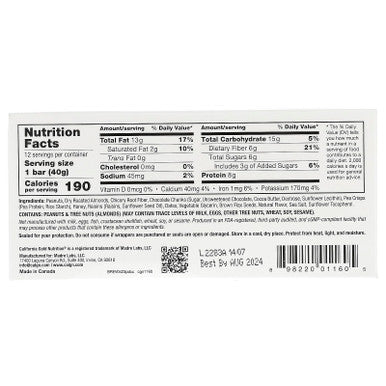 California Gold Nutrition Foods - Peanut & Dark Chocolate Chunk Bars, 12 Bars, 1.4 Oz (40 G) Each