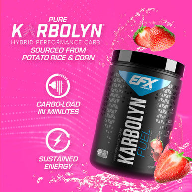 EFX Sports Karbolyn Fuel | Fast-Absorbing Carbohydrate Powder | Carb Load, Sustained Energy, Quick Recovery | Stimulant Free | 18 Servings (Strawberry)