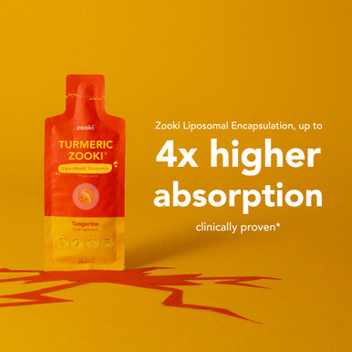 Zooki 750mg Liposomal Curcumin from Turmeric Liquid Sachets | 4X Higher Absorption Clinically Proven | Vegan Allergen Free Natural Ingredients | Tangerine Flavour 30 Servings