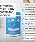 Create Creatine Monohydrate Gummies for Men & Women Boost Focus Strength and Endurance Anti-Melting Formula Vegan Gluten-Free Non-GMO 1.5g of Creatine per Gummy (Blue Raspberry 90 ct)