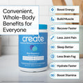 Create Creatine Monohydrate Gummies for Men & Women Boost Focus Strength and Endurance Anti-Melting Formula Vegan Gluten-Free Non-GMO 1.5g of Creatine per Gummy (Blue Raspberry 90 ct)