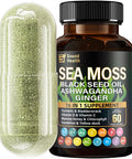Sea Moss Capsules Featuring 8000mg Sea Moss 4000mg Black Seed Teaming up with 2000mg Ashwagandha Turmeric Burdock and Augmented with Vitamin C and Vitamin D3 60 veggie capsules