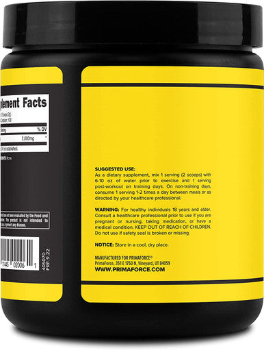 PrimaForce Beta Alanine Powder Unflavored 200 Grams Gluten Free NonGMO Supplement for Men and Women Supports Lean Muscle Gain and Aids Recovery