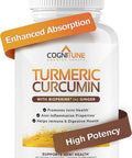 Cognitune Organic Turmeric & Ginger Capsules - Turmeric Curcumin with Ginger & BioPerine 95% Curcuminoids - Joint Digestion Immunity Support Black Pepper Extract for Increased Absorption