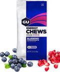 GU Energy Chews, Blueberry Pomegranate Energy Gummies with Electrolytes, 12 Bags (24 Servings Total)