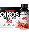 Oikos Protein Shake, Salted Caramel, 30g High Protein Drinks, Shelf Stable, Ready to Drink, 5g Prebiotic Fiber, 12 fl oz Bottle, 12 Count