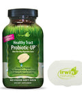 Irwin Naturals Healthy Tract Probiotic-Up Probiotic Digestive Care Supplement 60 Liquid Soft-Gels Bundle with a Pill Case
