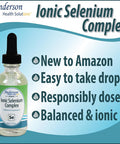 Anderson Ionic Selenium Complex, Liquid Selenium Supplement Drops, Supports Thyroid And Immune System, Antioxidant, Ionic Mineral Drops, Fights Radicals, 40 Servings, 2 Fl Oz