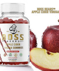 Boss Bears Apple Cider Vinegar Gummies, Chewy Apple Flavor, Increases Energy, Boost Skin Health, Full Gram of ACV per Serving, Gluten Free, Supports Healthy Gut and Heart (30 Servings, Apple Flavor)
