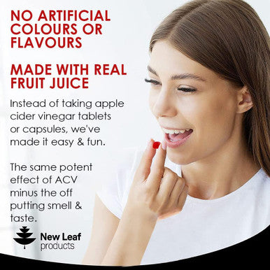 Leaf Products Apple Cider Vinegar Gummies Vegan With The Mother High Strength + Vitamin B12 Folate Pomegranate & Beetroot Fresh Pure Unfiltered Vinegar Not Powder Apple Cider Vinegar Gummy 1 Per Serving