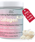 NUTRI BEAUTIES Pure Grass Fed Bovine Collagen Peptides Powder 10,000Mg | 19 Essential Amino Acids | Unflavoured 350g Hydrolyzed Collagen for Women & Men (Type I & III) | 35 Day Supply | Halal | Skin