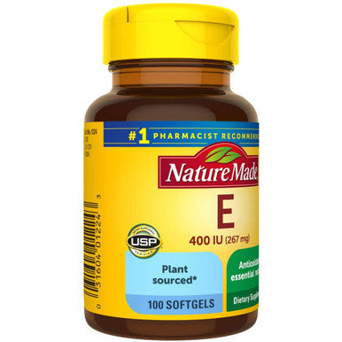 Nature Made Vitamin E 267 Mg (400 Iu) D-Alpha Dietary Supplement For Antioxidant Support 100 Softgels 100 Day Supply