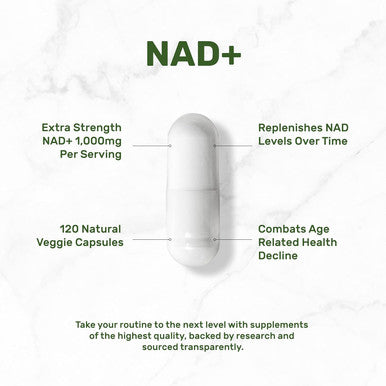 Nad+ Supplement 1,000Mg Per Serving, 120 Veggie Capsules ÃƒÂ¢Ã¢â€šÂ¬Ã¢â‚¬Å“ Extra Strength Nad Booster ÃƒÂ¢Ã¢â€šÂ¬Ã¢â‚¬Å“ Healthy Aging, Energy, & Brain Support ÃƒÂ¢Ã¢â€šÂ¬Ã¢â‚¬Å“ Similar To Nicotinamide Riboside ÃƒÂ¢Ã¢â€šÂ¬Ã¢â‚¬Å“ Non-Gmo