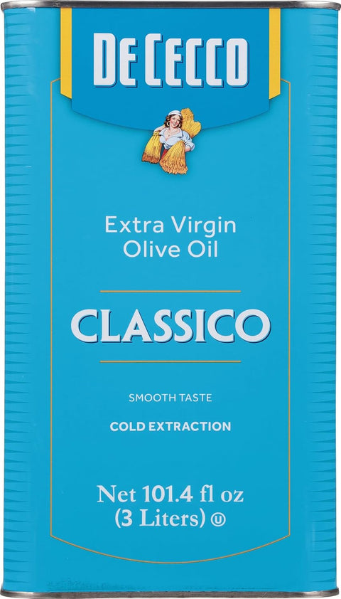 De Cecco Extra Virgin Olive Oil, Classico, Cold Extraction, Great for Cooking & Smooth Taste, 101.4 Fl Oz