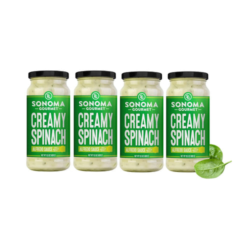 Sonoma Gourmet Tomato Basil Alfredo Pasta Sauce, Made with Real Cream, Fresh Tomato & Basil, No Sugar Added, No Seed Oils, 15.5 oz Jars (Pack of 4)