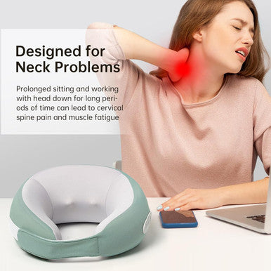 Neck Massager, Rechargeable Shiatsu Neck Shoulder Massager For Neck Arm Muscle Pain Relief, Cervical Massager Pillow For Women
