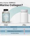 Omnia Marine Collagen Capsules 1200mg Premium Skin Hair and Nail Health Support for Women and Men Enriched with Type Collagen Hyaluronic Acid and Vitamin C High Potency Formula UK Made 120 Capsules