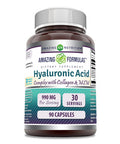 Amazing Formulas Hyaluronic Acid Complex Supplement | 990 Mg Per Serving | 90 Capsules Supplement | Non-Gmo | Gluten Free | Made In Usa