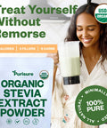 Purisure Organic Stevia Concentrated Powder 125G Organic Pure Stevia Powder No Fillers No Artificial Sweeteners No Aftertaste Zero Calorie Stevia Sweetener Stevia Sugar Substitute 4.4 Oz 846 Servings