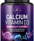 Calcium Supplement For Women 1200 Mg Plus 1600Iu Vitamin D3, Bone Health, Teeth & Immune Support - Calcium With Extra Strength Vitamin D High Absorbable Premium Calcium Carbonate - 60 Tablets