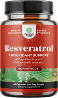 Natures Craft Youthful Trans Resveratrol Supplement - Natural Joint Support Supplement - Optimized Resveratrol Capsules with AMPK Activator Brain Booster Immune Support and Heart Health Supplement