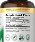 Carlyle Vitamin E 1000 IU Softgels with Mixed Tocopherols 120 Pills Naturally Sourced Supplement NonGMO and Gluten Free Formula