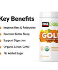 Force Factor Organics Golds Superfood Powder to Improve Rest and Relaxation, Turmeric Curcumin and Mushroom Supplement with Turkey Tail Mushroom, Chaga, and Ginger, Soothing Citrus, 30 Servings