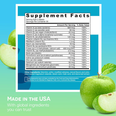 EZ Melts Dissolvable Multivitamin Without Iron 18 Vitamins & Minerals Including Vitamin A Biotin Vitamin B12 Vitamin C Vitamin D3 Zinc and More Sugar-Free 1-Month Supply