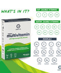 Omvits Vegan Multivitamins & Minerals - with High Strength Vitamin B12 D3 K2 & Iron - 180 Tablets in Low Waste Packaging - 6 Month Supply - Advanced Supplement for Men & Women - Palm Oil & GMO Free