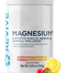 Revive Md Magnesium Powder Supplement - Magnesium Carbonate & Taurate Powder Drink Supports Healthy Bones Muscles & Nerves - Vegan-Friendly Gluten- & Soy- - 30 Servings Raspberry Lemonade
