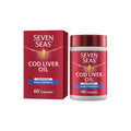 Cod Liver Oil High Strength Gelatine Free by Seven Seas Omega 3 Supplement Supporting Brain Heart Vision and Vitamin D for Immune System and Bones 60 Capsules