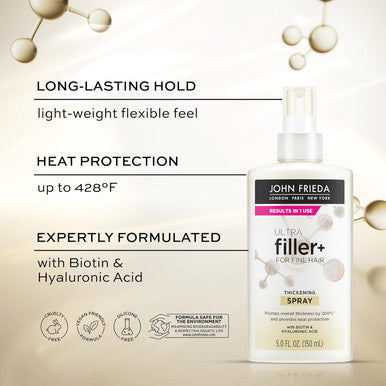 John Frieda Ultrafiller+ For Fine Hair Volumizing Biotin And Hyaluronic Acid Hair Thickening Spray 5 Oz
