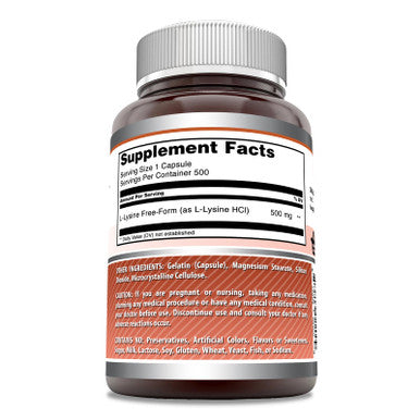 Amazing Formulas L-Lysine Supplement | 500 Mg | Non-Gmo, Gluten Free